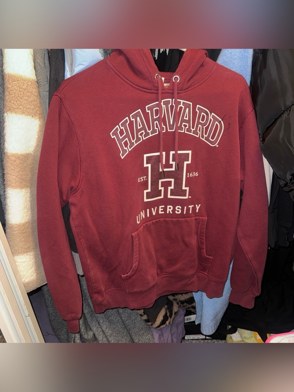 University womens Maroon Hoodie Sweatshirt
